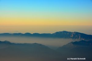 Hadschar-Gebirge, Oman im Morgendunst