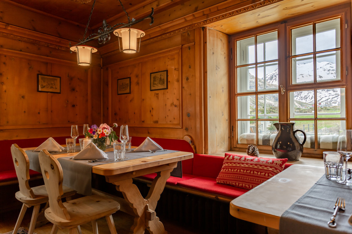 Im Arvenholzrestaurant des Gasthaus und Hotel Berninahaus