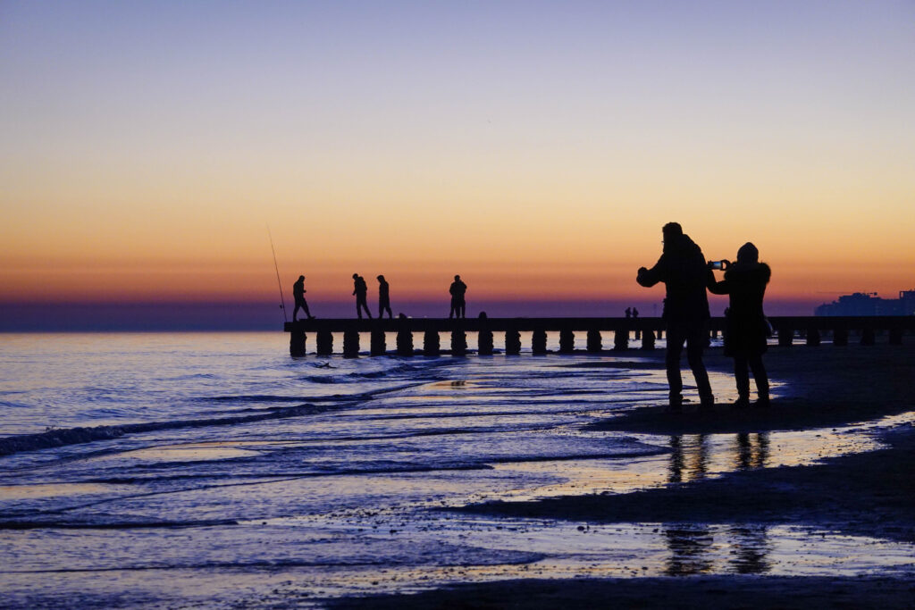 Sonnenuntergang Meer Lido di Jesolo im Winter