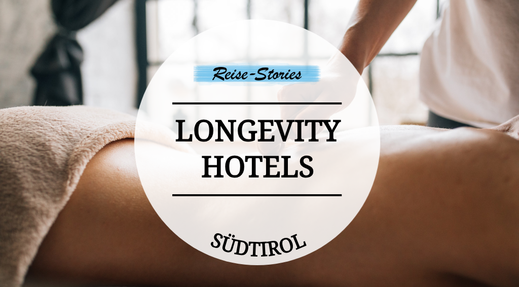 Longevity Hotels in Südtirol: Massage als Symbolbild mit Reise-Stories-Titelgrafik