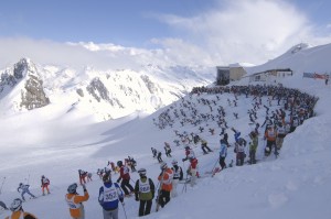 Start auf der Valluga beim "Der Weiße Rausch". Foto: TVB St. Anton am Arlberg /Josef Mallaun 